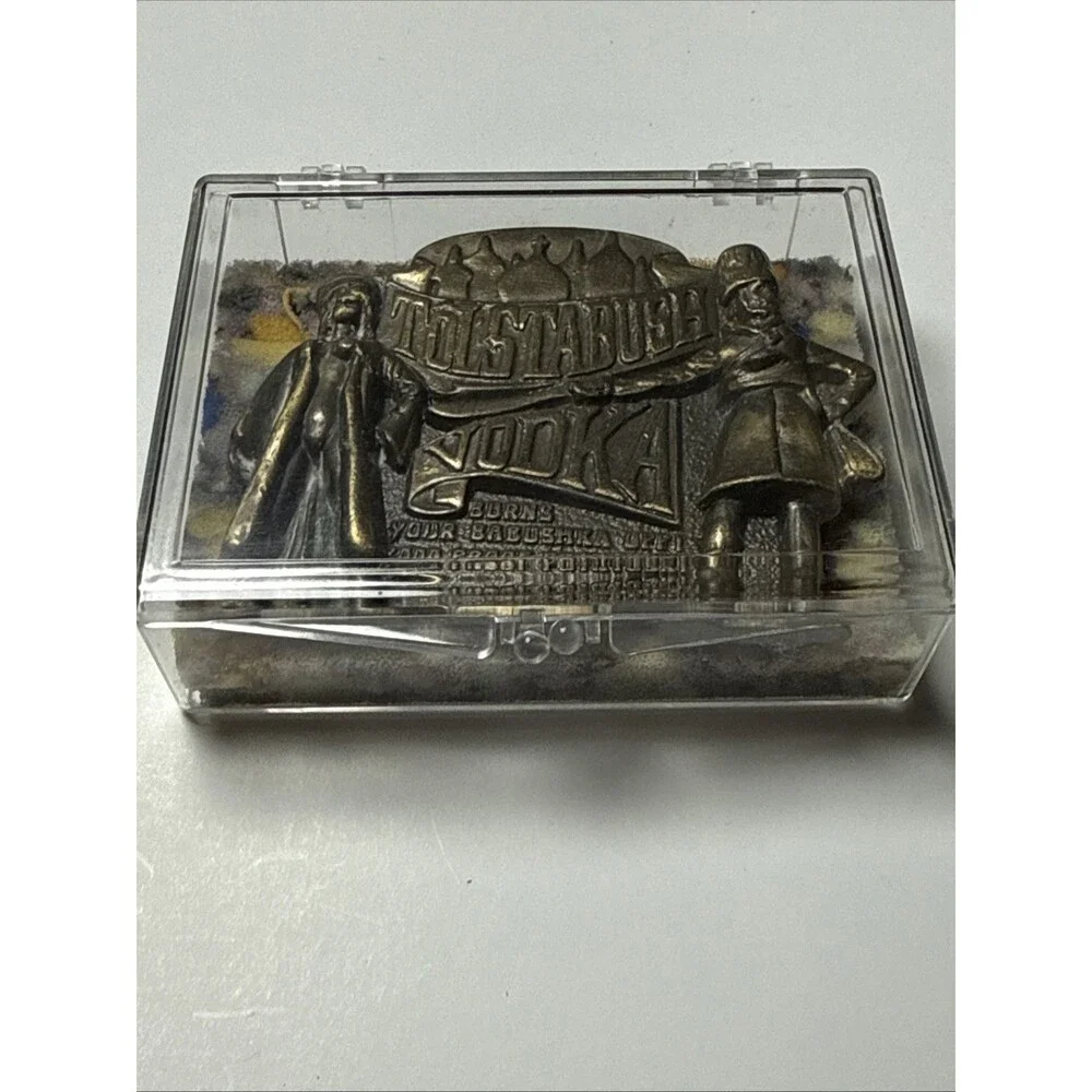 Vintage 1970s Tolstabush Vodka Brass Belt Buckle Excellent Vintage Novelty Humor